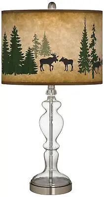 Moose Lodge Giclee Apothecary Clear Glass Table Lamp • $99.99