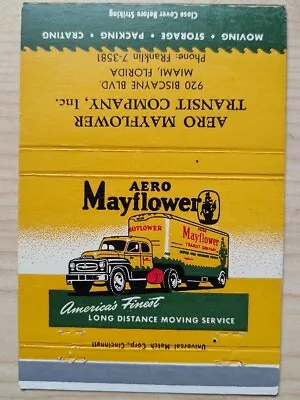 Aero Mayflower Transit Company Truck Matchbook Cover Miami Florida FL Moving • $14.95