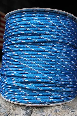 New England STA-SET Halyard Sheet Line Dacron Sail Rope 1/4  X 100' Blue/White • $69