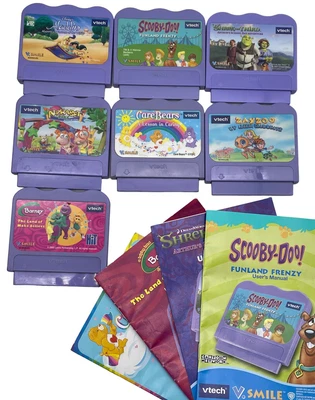 $19.99 • Buy VTech V.Smile Lot 7 Learning System Video Games Cartridges Care Bears Barney +