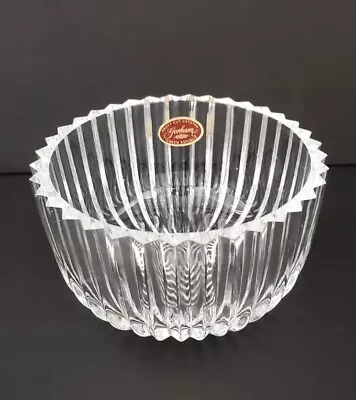 Vintage Gorham Heavy Cut Crystal  Cut Fruit Dessert Salad Bowl With Sticker • $19.95