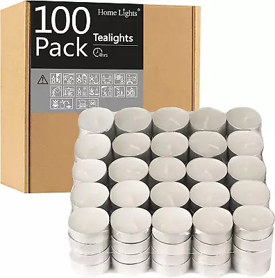 Tealight Candles - 4 Hours - Giant 100200300 Bulk Packs - White Unscented  • $21.99