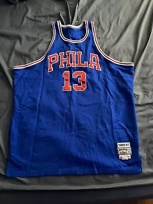 100% Authentic 1966 67 Wilt Chamberlain 76ers Sixers Mitchell Ness Jersey 56 3XL • $125