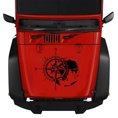 56x53cm Hood Car Truck Sticker Compass Totem Black Vinyl Bonnet Decal Universal • £13.07