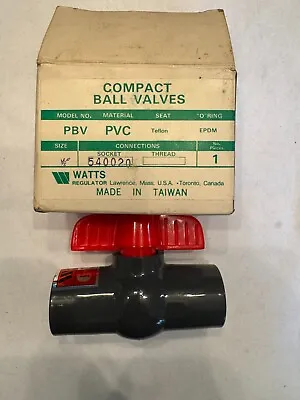 New Watts 3/4  Compact Ball Valve Pbv Pvc Teflon 0540130 Lot Of 2 • $25.90