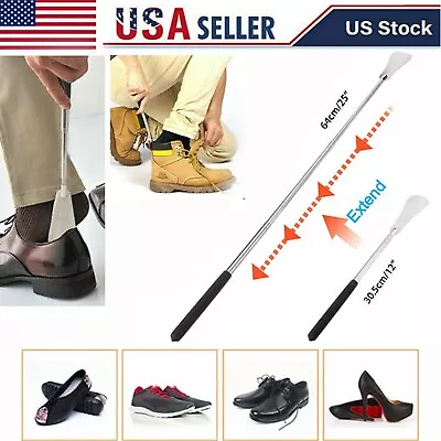 Shoe Horn Extra Long Handle Stainless Steel 25  Extendable Metal Shoe Remover • $6.69