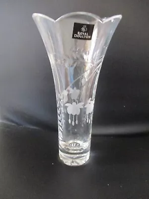 Royal Doulton Flared 26cm Crystal Vase New • $90