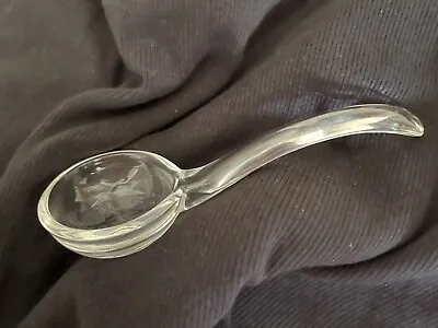 Clear Thick Glass Vintage  Condiment Spoon Six Inch • $10