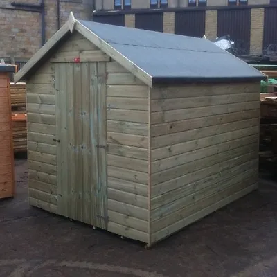 10x4 Tanalised Wooden Apex Garden Shed T&G Throughout Hut Pressure Treated Store • £798.04