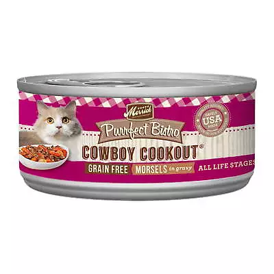 (24 Pack) Merrick Purrfect Grain Free Wet Cat Food Cowboy Morsels 5.5 Oz. Cans • $96.88
