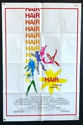 Hair Movie Poster Treat Williams Beverly D'Angelo 1979 NICE *Hollywood Posters* • $115