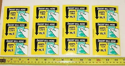 Mars Yellow Decal Label Sets For Bill Acceptor Validators Qty. 4 For 1 Price • $12.85