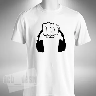 £9.99 • Buy Hand Hold Headphones Men's T-Shirt Music Dj Clubbing Deep House Old Skool Raver 