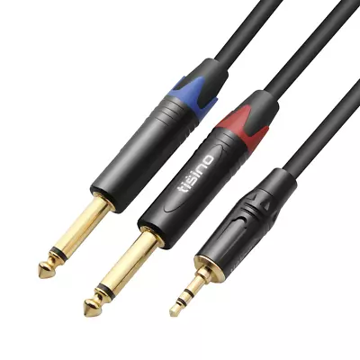 TISINO 1/8 To 1/4 Stereo Cable 1/8 Inch TRS Stereo To Dual 1/4 Inch  • $21.99