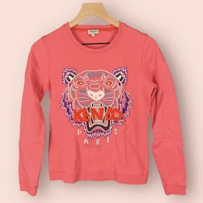 $55 • Buy Kenzo Embroidered Tiger Crew Sweatshirt Women Size S Pink
