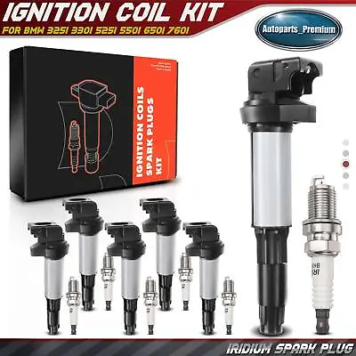 6x Ignition Coil & IRIDIUM Spark Plug Kits For BMW E46 E60 E65 E83 320i M3 X5 Z4 • $83.99