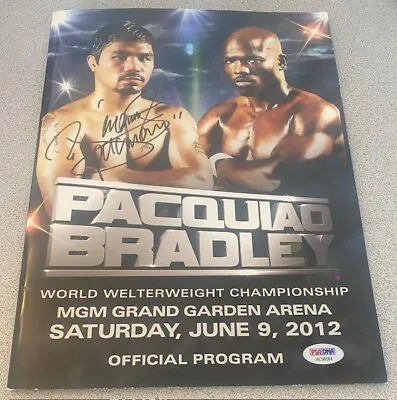 Manny Pacquiao Signed Autographed Auto Official Timothy Bradley Program Psa/dna • $99.95