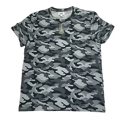 INC Mens Camo Solid Short Sleeve Crewneck Pajama T-Shirt Gray XL • $13.77