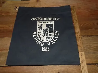 Vtg 1983 OKTOBERFEST Bayern ALpine VALLEY Soccer BLue Denim CLoth DuffLe Bag • $19.99