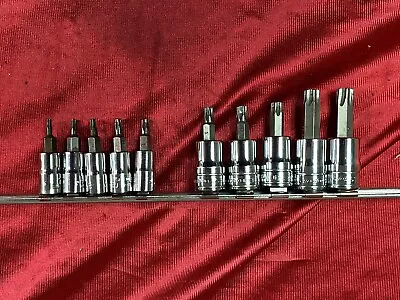 Snap On T8-T50 10pc Combination Drive TORX Bit Tamper-Resistant Socket Set • $150