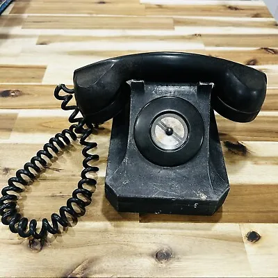 Vintage Stromberg Carlson Black No Dial Telephone Phone (US Army Military?) • $34.97