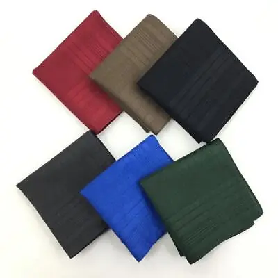 12 Pack Men's Vintage Solid Colors Handkerchiefs Plain Cotton Pocket Squares • £11.90