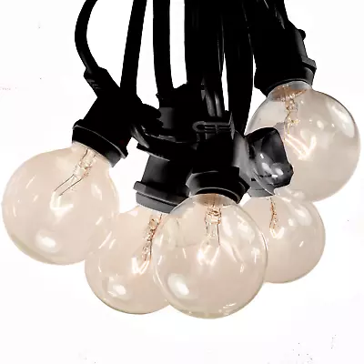 G50 Clear Outdoor Patio Commercial Black String Lights Waterproof Party Cafe • $49.95