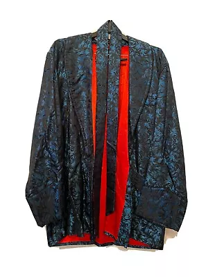 Vintage Silk Brocade Robe Dressing Gown Smoking Jacket (Japanese) • $165