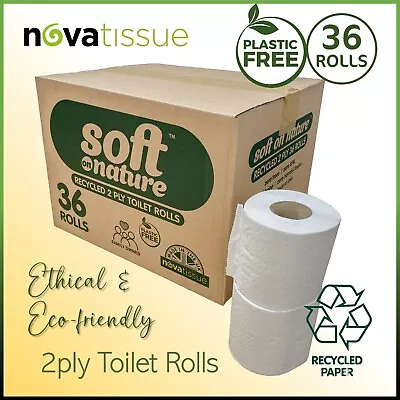 36 Toilet Rolls Soft On Nature Eco Paper Recycled Tissue Plastic Free UK Made • £22.22