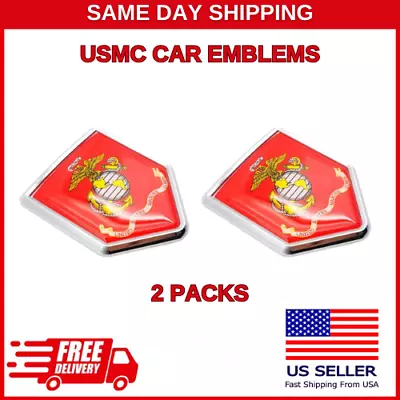 2x U.S. Marine Corps Seal Metal Car Truck Auto Emblem Adhesive Car Auto Emblems • $26.99