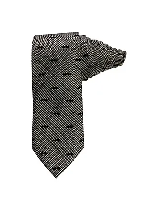 Nick Graham Mustache Plaid Black White Novelty Necktie Polyester • $14.99