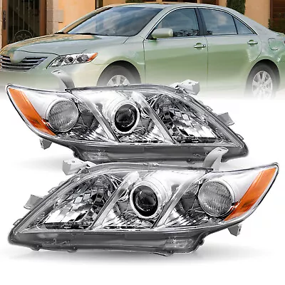 For 2007 2008 2009 Toyota Camry Projector Chrome Headlights Amber Corner Pairs • $66.99