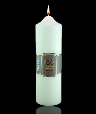 £8.75 • Buy Unscented Ivory Church Altar Pillar Table Candle 150 Hour Burn Time