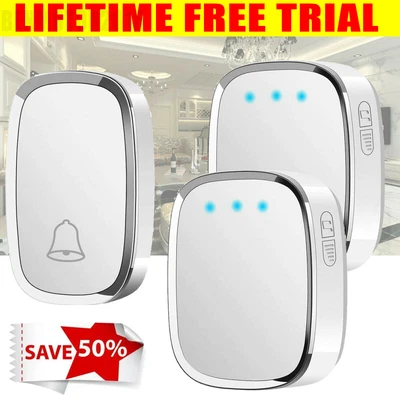 £16.80 • Buy Wireless Doorbell Range Door Bells Waterproof Door Bell Cordless Indoor Battery 