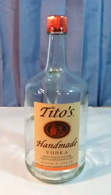 Tito's Handmade Vodka Bottle (empty) 1.75 Liter W/handle 12  Tall • $8