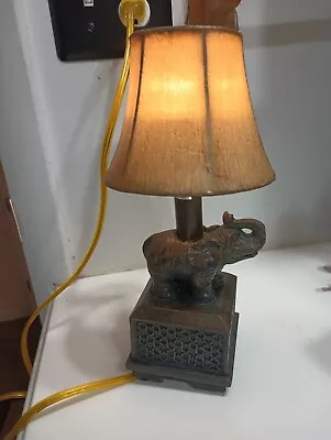 Vintage 10 Bronze Elephant Mini- Lamp/ Night Light • $40