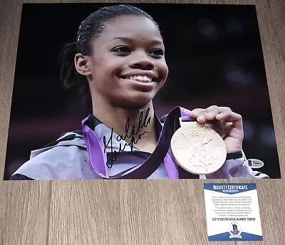 GABRIELLE GABBY DOUGLAS USA GYMNASTICS SIGNED 11x14 PHOTO WPROOF BAS BECKETT COA • $139.99