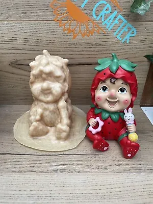 Latex Rubber Mould Cute Baby Garden Gnome Strawberry Outfit Garden Mold • £15