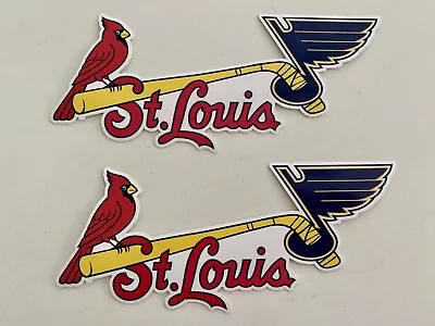 $5.99 • Buy 2x St. Louis Blues Cardinals Fans Sports Mashup Design Decals Stickers Combo Set