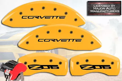 2006-2013 Chevy  Corvette Z06  Front + Rear Yellow MGP Brake Disc Caliper Covers • $289