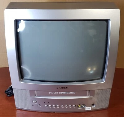 $160 • Buy Toshiba 13” CRT Tube TV & VCR VHS Combo Front A/V Input Retro Gaming MV13P2(READ