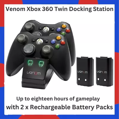 Venom Xbox 360 Twin Docking Station With 2 X Rechargeable Battery Packs Xbox 360 • £13.99