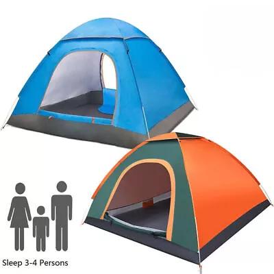 3-4 Man Person Pop Up Tent Family Camping Outdoor Instant Tent Hiking Festival • $32.99