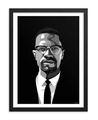 Malcolm X - Fine Art Print (18” X 24”) Jah Shaka Bob Marley • BLM Poster • £15.99