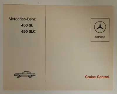 Mercedes-Benz 450 SL SLC Cruise Control Manual Service Vintage Paper Booklet • $28.47