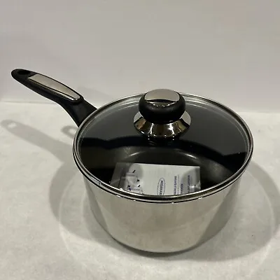 MEGAWARE Concorde-Stainless Steel - Teflon Coated 2 Qt. Saucepan. Glass Lid • $22.50