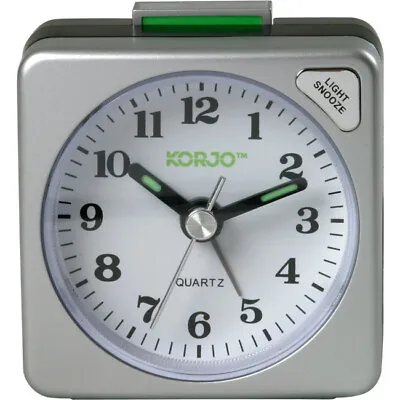 $17.60 • Buy KORJO AAC73  Analogue Travel Alarm Clock Snooze Button And Night Light Analogue