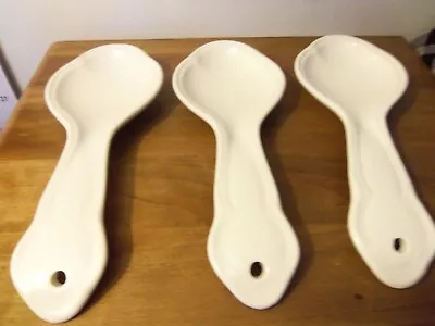 Lot 3 Pfaltzgraff Off White Spoon Rest Holder 9” X 3 ½” Vintage • $19.99