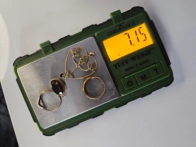 9ct & 14ct Scrap Gold Pendant Rings PLEASE LOOK !! Over 7 Grams • £122