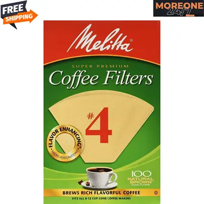 Melitta Super Premium No. 4 Coffee Paper Filter Natural Brown 100 Count • $6.99